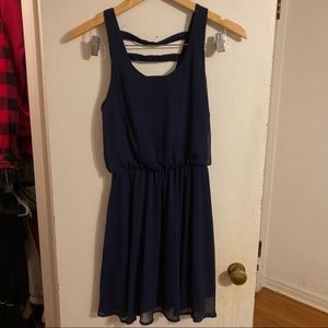 Navy horizontal strap back dress